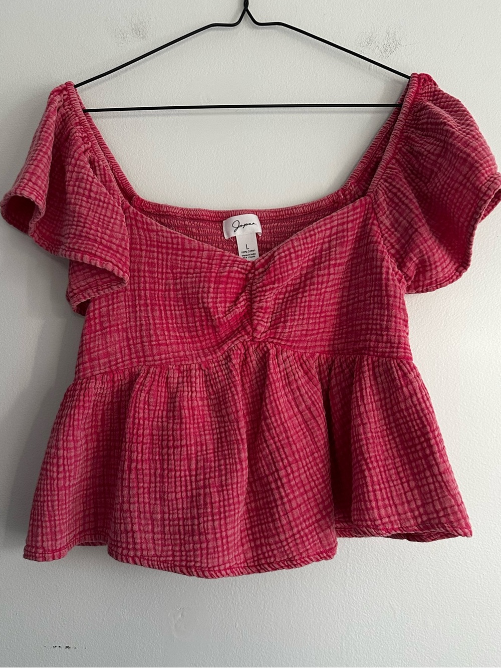 Japna Pink‎ Top 100% Cotton Blouse Size Large